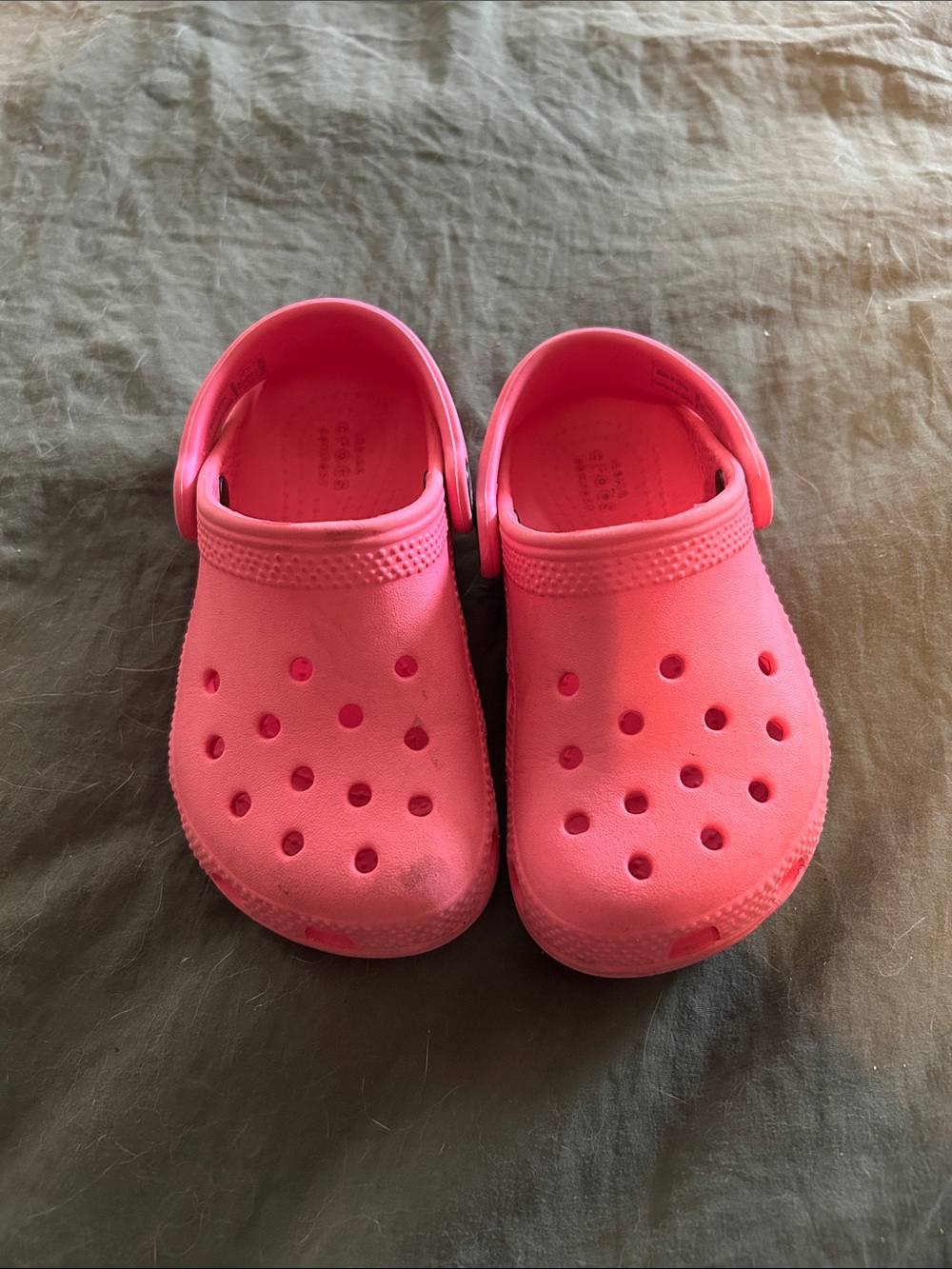 CROCS Kids Lightweight Slip-On Clog in Vibrant Coral Pink